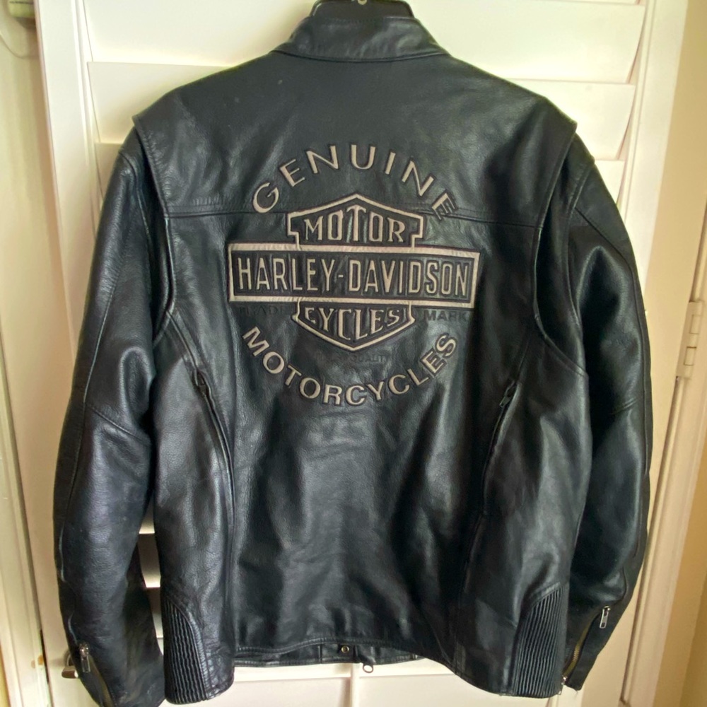 Harley Davidson Men's Reflective Road Warrior Leather Jacket 2XL EUC